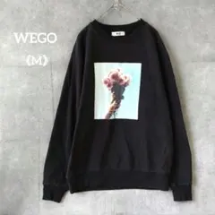 WEGO スウェット トレーナー ブラック 花束プリント Mサイズ