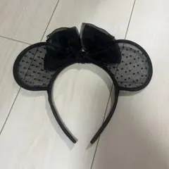 ミニー  カチューシャ ブラック リボン レース
