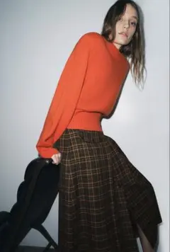 ZARA ZW COLLECTION チェック柄ミディ丈スカートのサムネイル