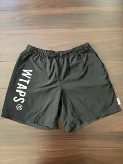 WTAPS ロゴプリント ナイロン ハーフパンツ ブラック - メルカリ