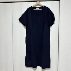 UNIQLO Lサイズ ネイビー カットソーワンピース 半袖