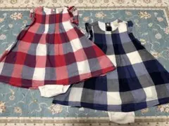 petit main プティマイン チェックロンパース　お揃いセット 80cmのサムネイル