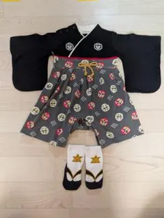 ベビー　袴ロンパース　ソックス付き　80　男の子　だるま