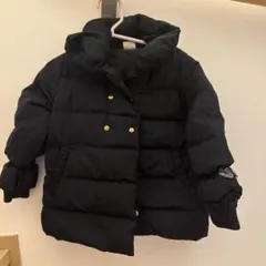 petit main ダウン アウター 90 コート　ネイビー　女の子 リボン