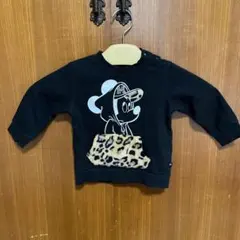ミッキー ヒョウ柄アクセント トレーナー