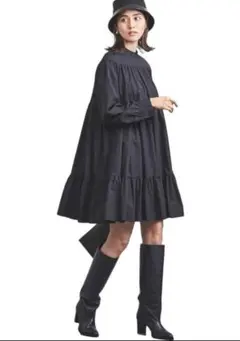 UNITED ARROWS ギャザー ティアード ミニ ワンピース