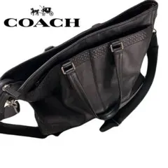 コーチ ビジネスバッグ 2way ブラック エンボス A4収納 レザー 本革