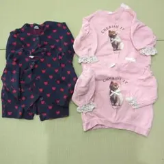 ベビー服 4点セット ネイビー ピンク
