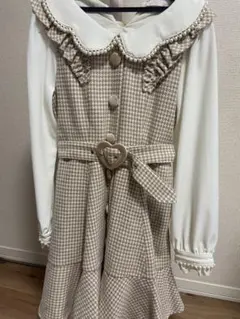 LIZ LISA ベージュ系チェック柄ワンピース