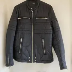 ディーゼル　ブラック　ライダース風ダウンジャケット