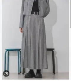 JEANASIS ラメチェック　プリーツロングスカート