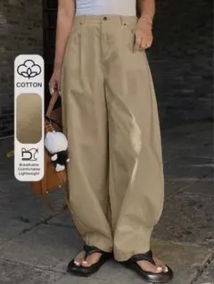 SHEIN DAZY レディース ハーレムパンツ ポケット付き 無地 カジュアル