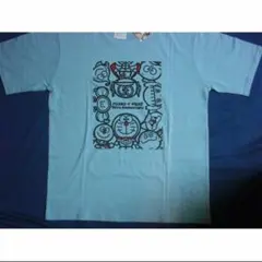 藤子不二雄 90周年記念 アニバーサリー 半袖Tシャツ L丸首 水色