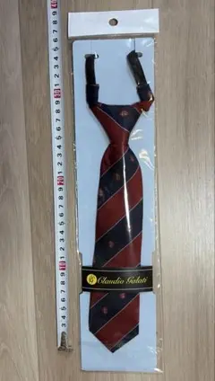 Claudio Galati 赤・紺 ストライプ　子供用　 ネクタイ