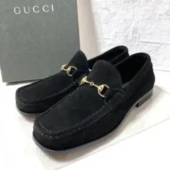 ✨極美品✨　グッチ　スエード　黒　ローファー　23