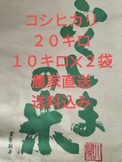 令和7年福島県産 コシヒカリ ２０kg 精米 １０kg袋✕２袋 農家直送送料込みのサムネイル