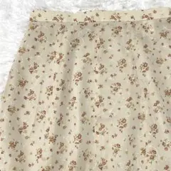 花柄スカート フレア シフォン 刺繍 薄手 昭和レトロ 日本製
