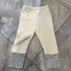 moimoln モイモルン 裏起毛パンツ 100 アイボリー 裾ニット