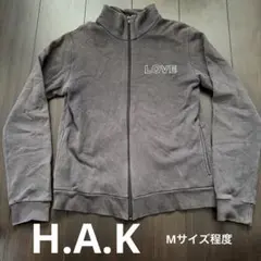 H.A.K. LOVE刺繍 グレー パーカー Mサイズ程度 dig Y2Kのサムネイル