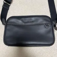 【週末限定値下】 COACH ブラック レザー ショルダーバッグ　ブラック　黒