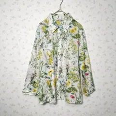 美品♡ローラアシュレイ 花柄 ボタニカル ナチュラル 長袖シャツ コットン