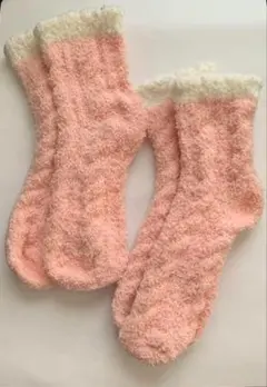 ルームソックス2足セット　ピンク×ホワイトセット　ふわふわ　即購入OK