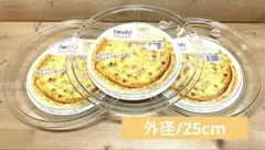 未使用/特価❕ 岩城ガラス/パイ皿/3枚セット　耐熱ガラス/Lサイズのサムネイル