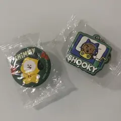 週末値下げ中 BT21 SHOOKY キーホルダー&CHIMMY缶バッジ
