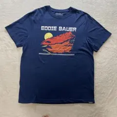 【F2658】Eddie Bauer Tシャツ サイズＬ ネイビーのサムネイル