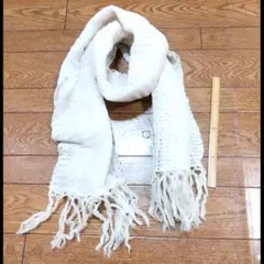 【古着】白い☆ストール☆幅37cm☆長さ134㎝