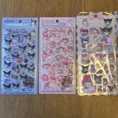 セール‼️レア‼️【新品】Kuromi & My Melody 3Dシール3セット
