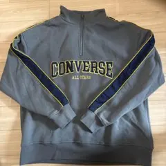CONVERSE 裏起毛ハーフジップトレーナー グレー