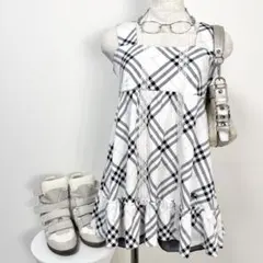 y2k❤️ BURBERRY BLUE LABEL チェック柄 フレア チュニック