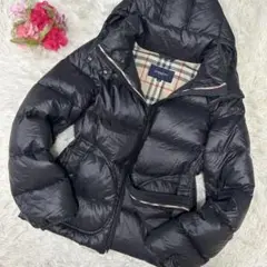 【極美品/L】バーバリーロンドン ダウンジャケット メガノバチェック 黒