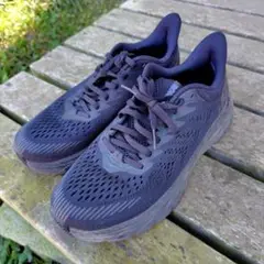 HOKAクリフトン ブラック ランニングシューズ25.5