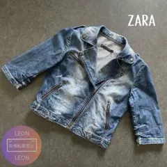 ZARA WOMAN☆七分袖デニムライダースジャケット M