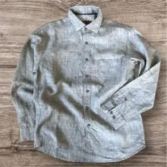 美品 インスパイア 長袖シャツ 麻(リネン)100% Lサイズ 無地 春夏のサムネイル