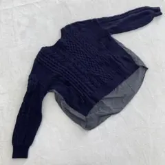Urban Research DOORS セーター ネイビー ケーブル編み