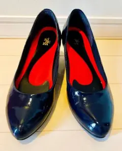 ✨美品✨箱付き　キビラパンプス ネイビーエナメル　日本製 23.0㎝