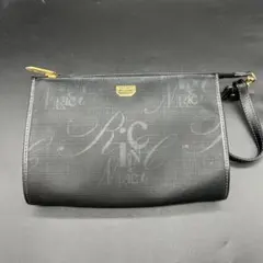 ニナリッチ 2way クラッチバッグ スペイン製 ロゴ 総柄 グレー　美品　中古