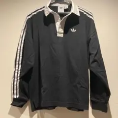 【美品】ADIDAS アディダス ジャージ 無地ラグビージャージー長袖