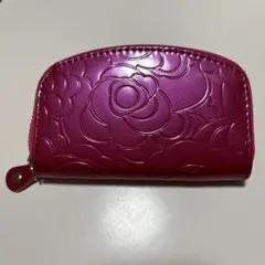 ピンクの花柄ミニコインケース