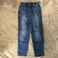 デニムブルー ストレートレッグパンツ