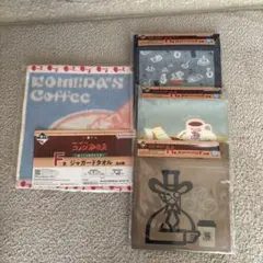 コメダ珈琲店　一番くじ　Ｆ賞 ジャガードタオル、H賞ジッパーバッグ3枚