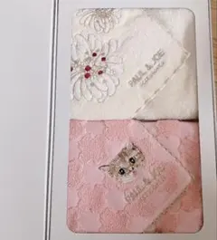 PAUL & JOE ポール&ジョー タオルハンカチ 2枚セット 猫 花柄のサムネイル