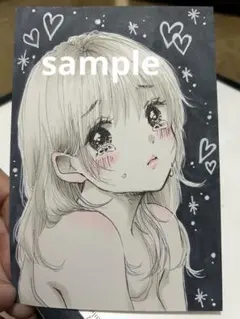 オリジナル手描きイラスト原画　泣き虫な女の子