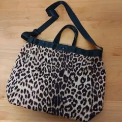 美品AquaGarageヒョウ柄トートバッグ