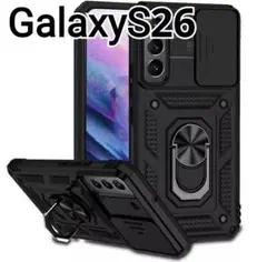 GalaxyS26 ケース　ブラック　黒　レンズカバー　リング付きのサムネイル