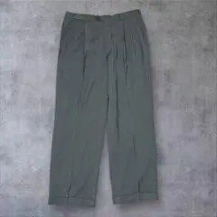 【ユーロヴィンテージ】イタリア製メンズスラックスパンツ36グレー2タックダブル