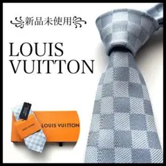 ※a様専用꧁新品未使用꧂ ルイヴィトン ネクタイ ダミエ クラシック ブルー